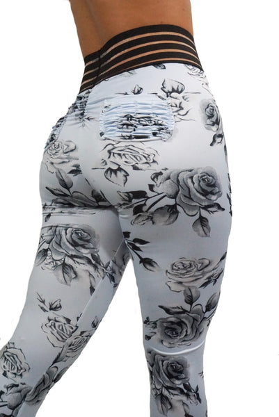 TF Floral Scrunch Leggings- Sky Floral – TINO FIT WEAR