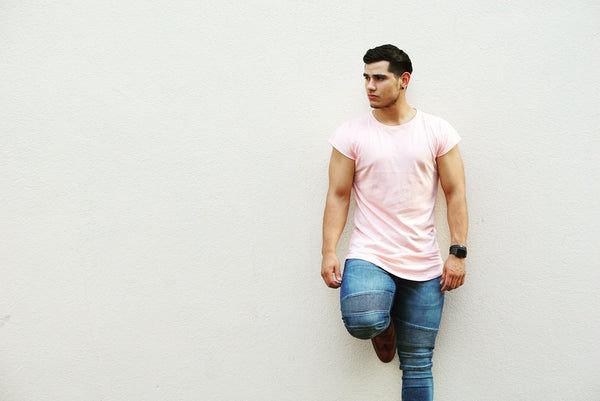 TF Drop Shoulder Shirt- Salmon Pink