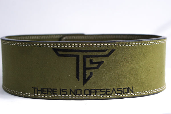 TF "There Is No Offseason" Lever Belt- Olive/White