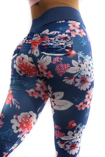 TF Floral Scrunch Leggings- Navy Floral