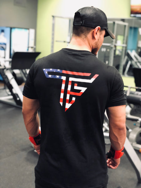 TF American Flag Performance Shirt- Black