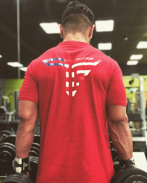 TF American Flag Performance Shirt- Red