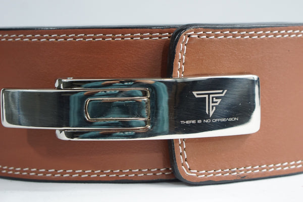 Leather TF "There Is No Offseason" Lever Belt- Tan