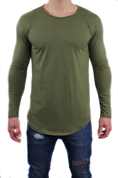 TF Scoop Neck Long sleeve Shirt- Olive