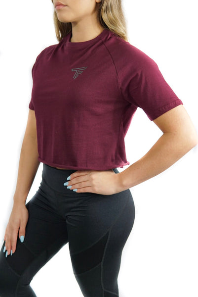 TF Cropped Shirt- Burgundy