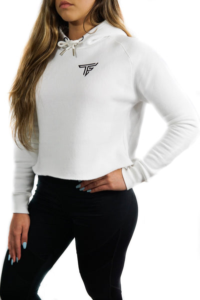 TF Cropped Hoodie- White