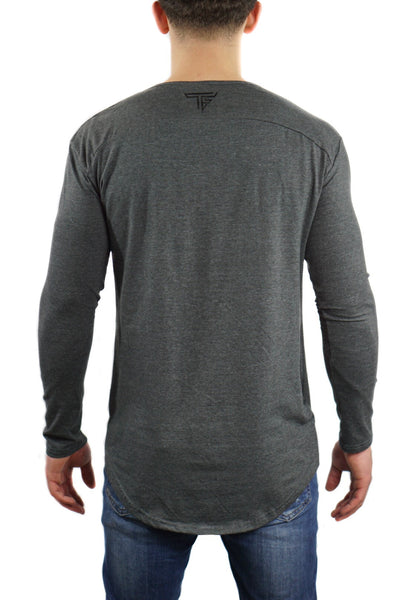 TF Scoop Neck Long sleeve Shirt- Charcoal