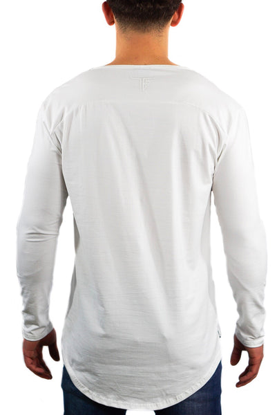 TF Scoop Neck Long sleeve Shirt- White