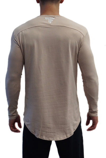 TF Scoop Neck Long sleeve Shirt- Tan
